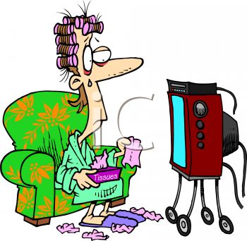 350x342 Royalty Free Clipart Image Woman Crying While Watching A Soap Opera
