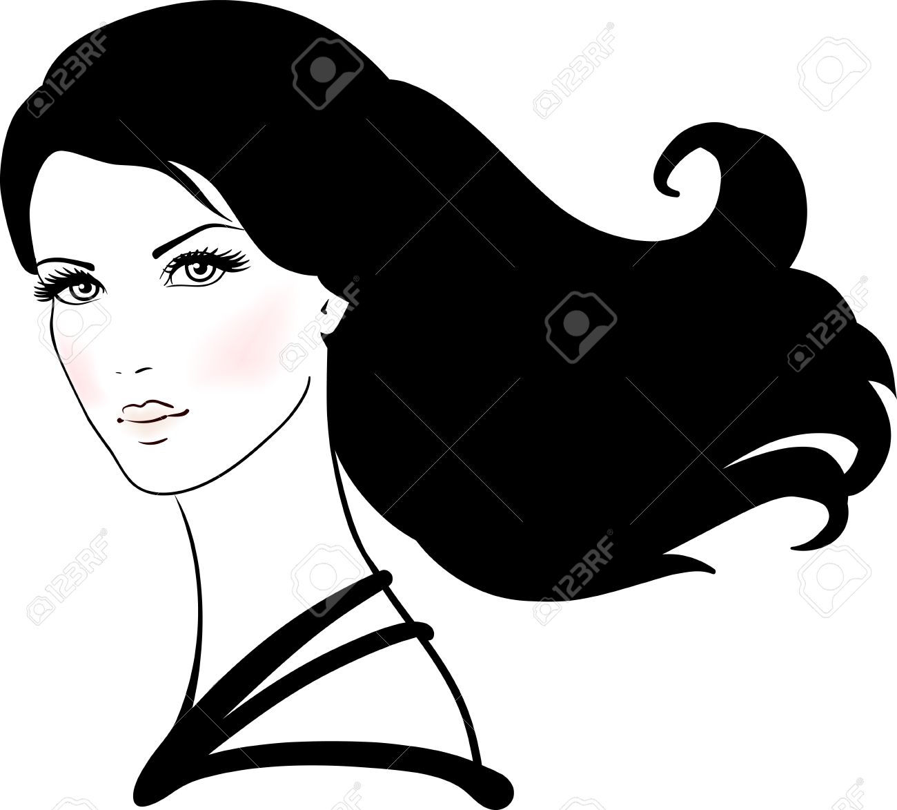 1300x1173 Long Hair Clipart Woman Face