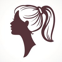 200x200 Woman Face Girl Head Stock Vectors