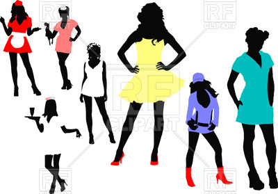 400x279 Standing Women Silhouettes Royalty Free Vector Clip Art Image