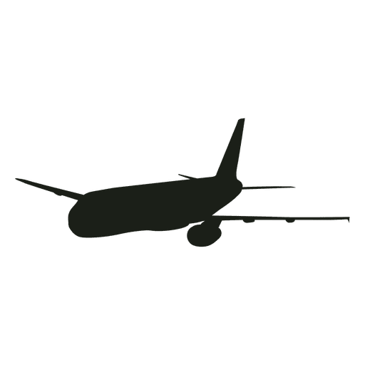 512x512 Passenger Airplane In Flight Silhouette