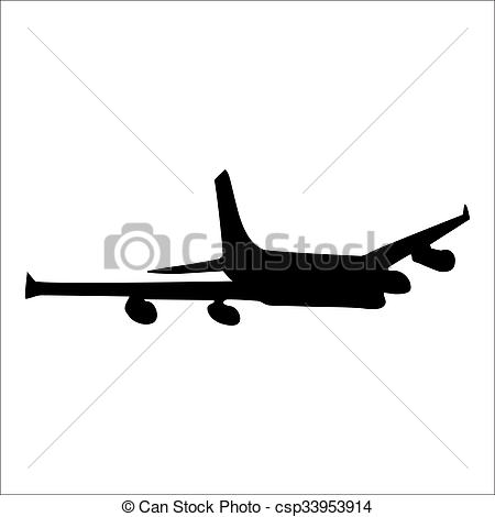 450x470 Planes Black Silhouette Isolated On White Background Clipart