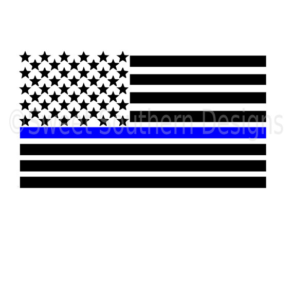 570x570 American Flag Thin Blue Line With Heart Svg Instant Download
