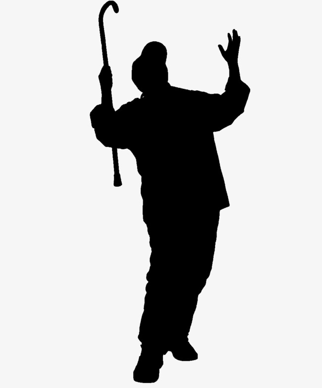 650x781 For Fast Start Laughing Old Man On Crutches Silhouette, Sketch