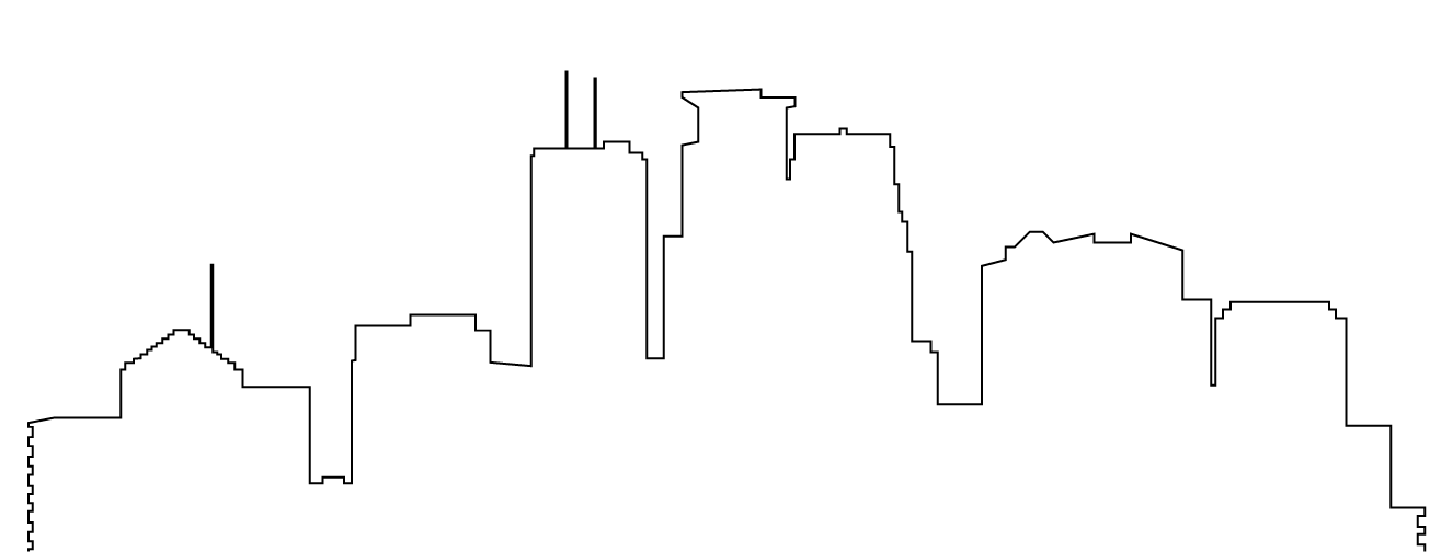 1326x504 Skyline Clipart Outline