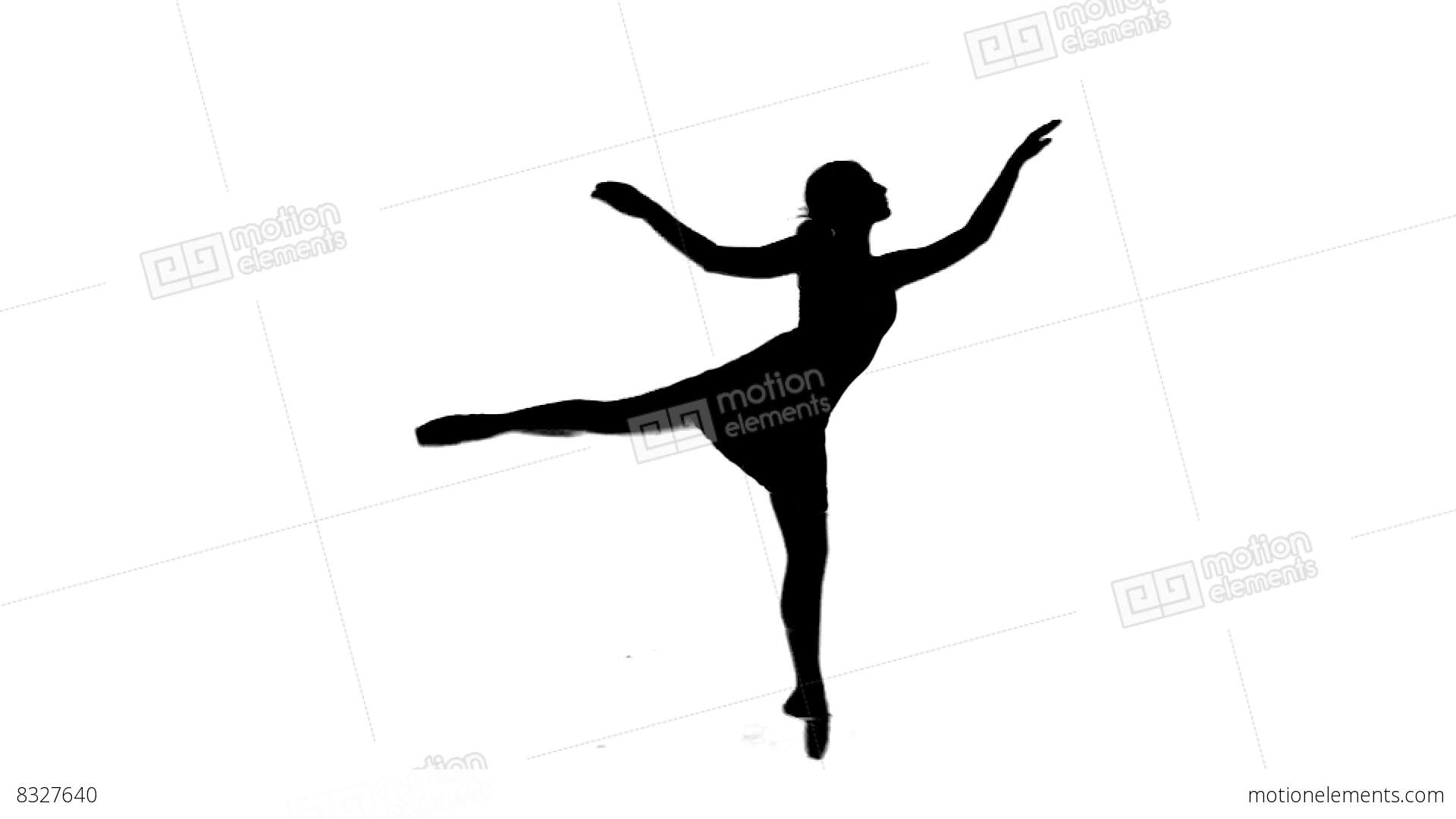 1920x1080 Silhouette 04 Ballerina Dancing On White Background Stock Video