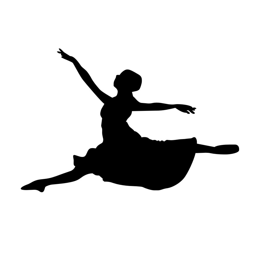 900x900 Vinyl Leaping Ballet Dancer Pattern Silhouette Removable Wall
