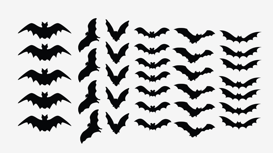 1110x624 Halloween Bat Silhouette Tall Wall Decal By Kowalla