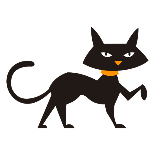 512x512 Black Cat Walking Cat Silhouette
