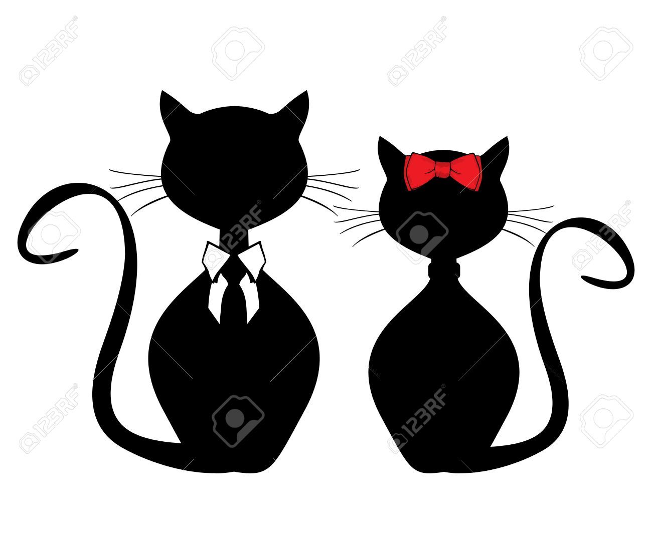 1300x1076 18502228 Black Cats Stock Vector Cat Silhouette Wedding.jpg (1300