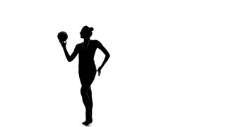 320x180 Gymnast Does The Splits And Tilt The Body Forward. Back Light