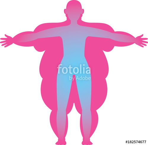 500x488 Silhouette Of A Person With Excessive And Normal Body Mass Vector