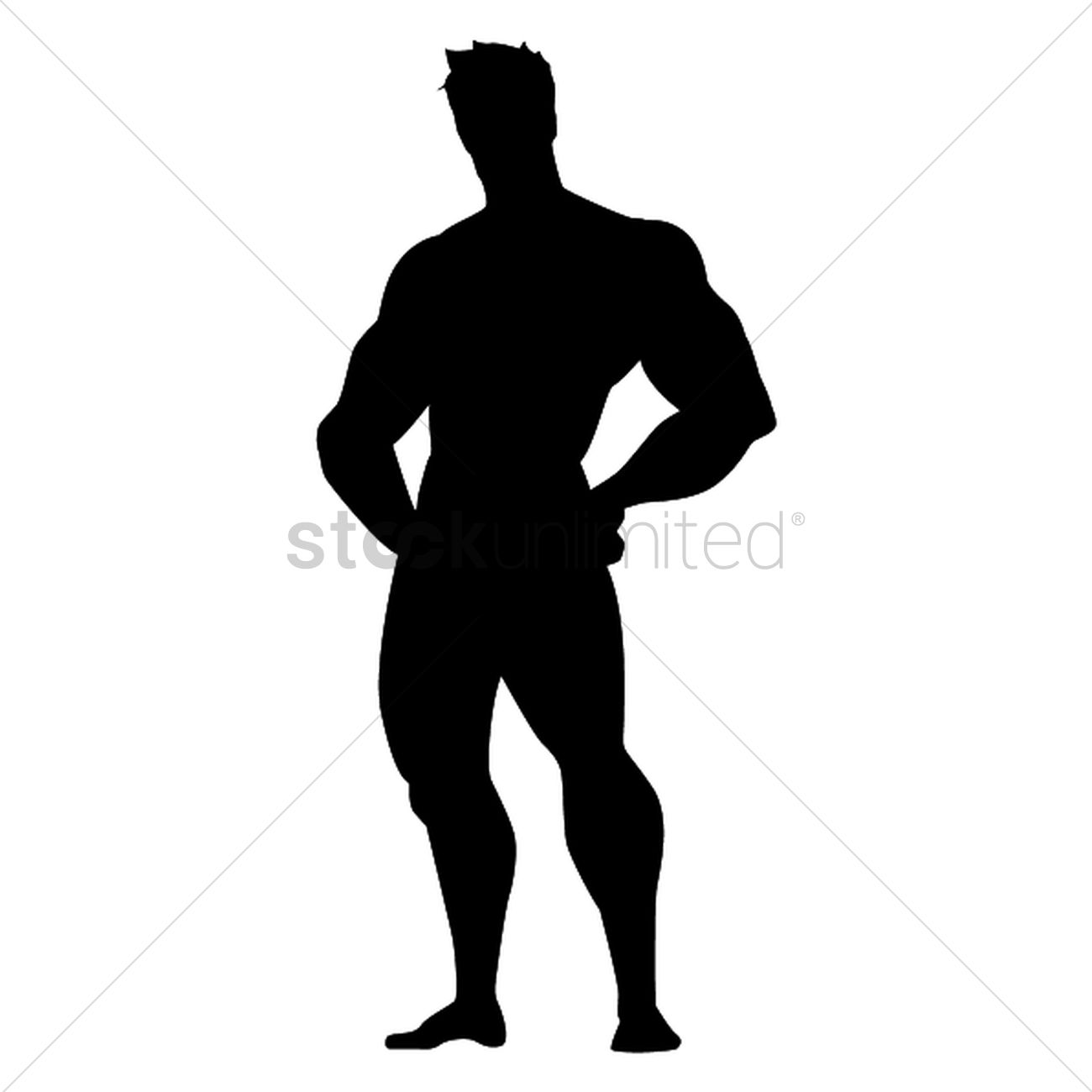 1300x1300 Silhouette Of Body Builder Vector Image