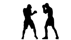 240x135 Training Punch With Turn Of The Body. Silhouette Of Boxers ~ Hi