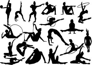 300x210 Die Cut Outs Silhouette Gymnastics 19 Shapes Toppers Scrap Books