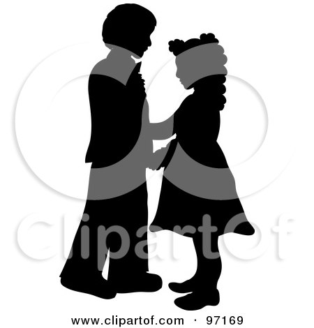 450x470 Boy Girl Clipart Silhouette