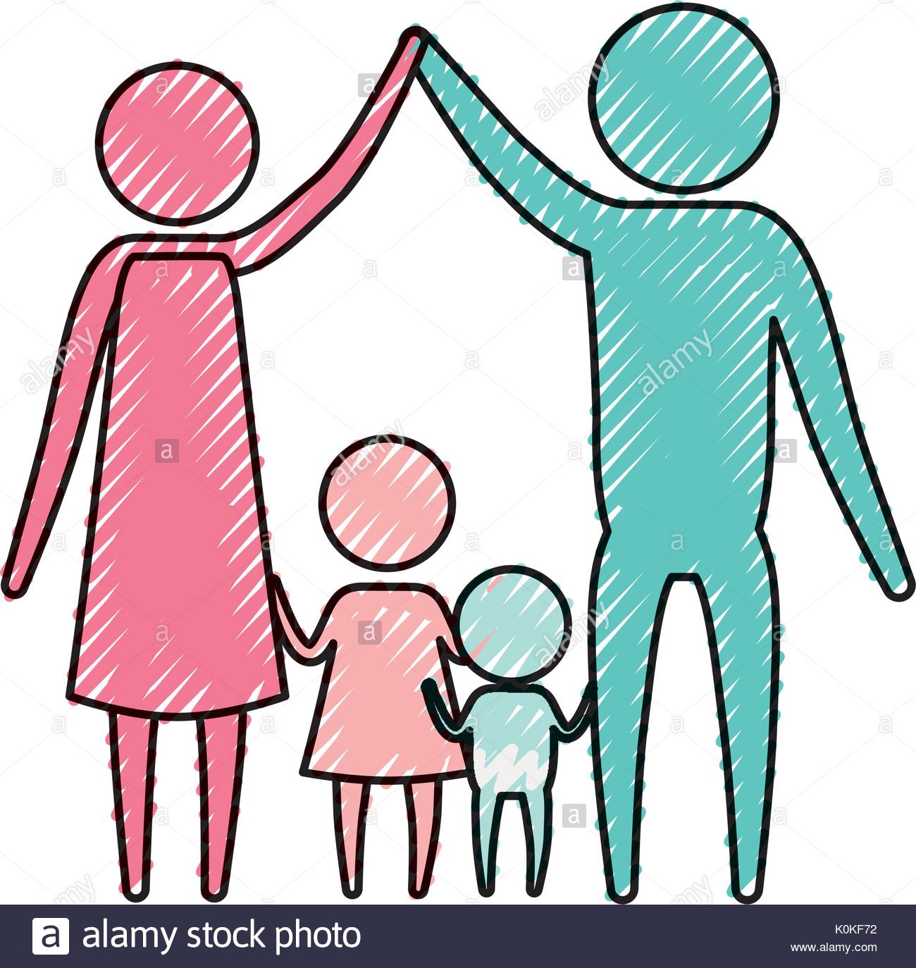 1300x1374 Color Crayon Silhouette Pictogram Couple Parents Holding Hands Up