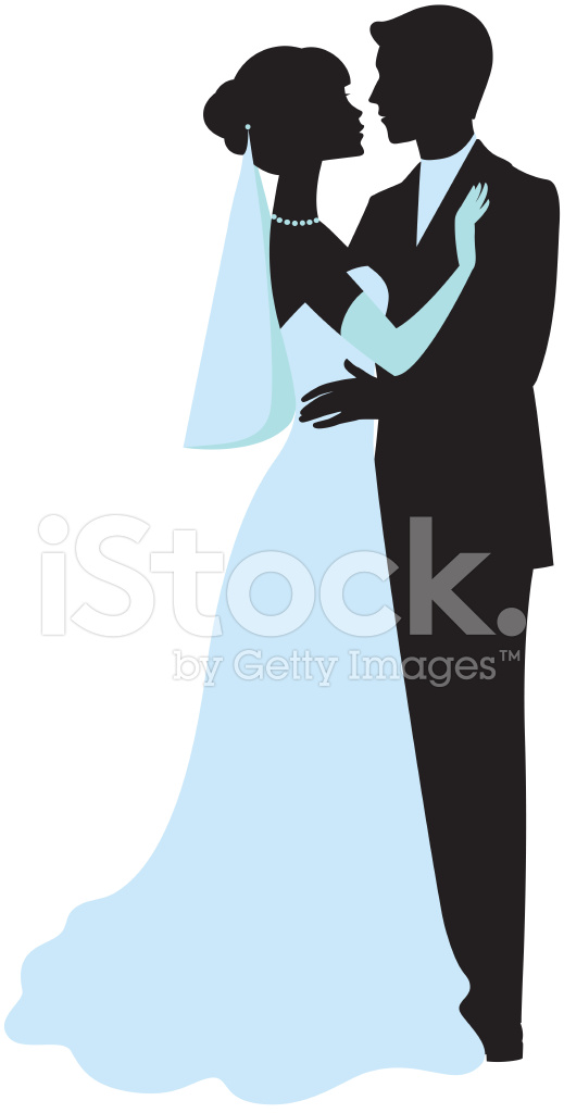 519x1024 Bride And Groom Silhouettes Stock Vector