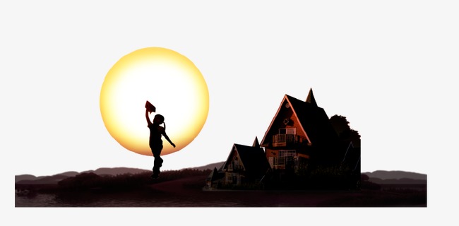 650x320 Silhouette Buildings, Building, Character, Sun Png Image