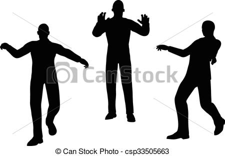450x312 Eps 10 Vector Illustration In Silhouette Of Businessman Push Clip