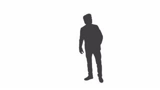 320x180 Silhouette Of A Businessman Talking On Smartphone, Full Hd Footage