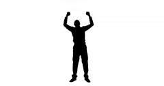 240x126 Silhouette Of Businessman Celebrating Victory ~ Footage