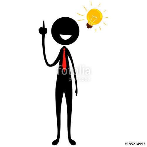 500x500 Vector Illustration Of Stick Figure Silhouette Businessman