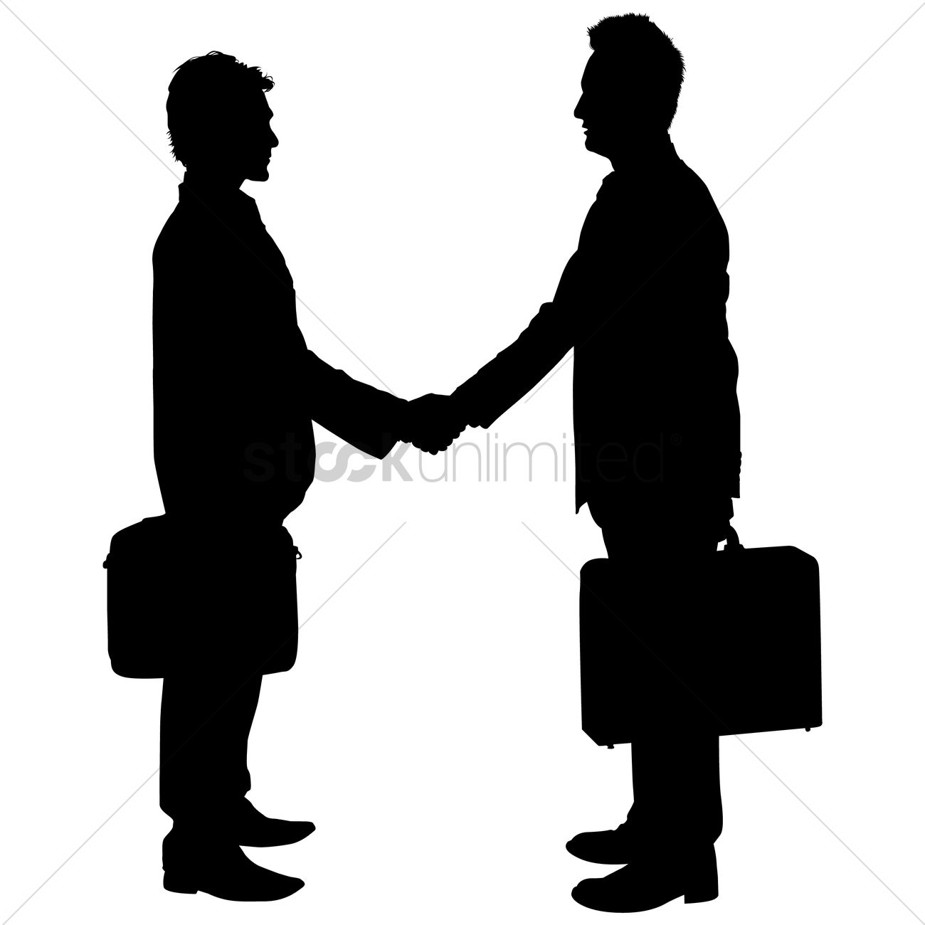 1300x1300 Businessman Shaking Hands Silhouette Vector Image