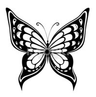 198x200 Ornamented Abstract Silhouette Butterfly Stock Vectors