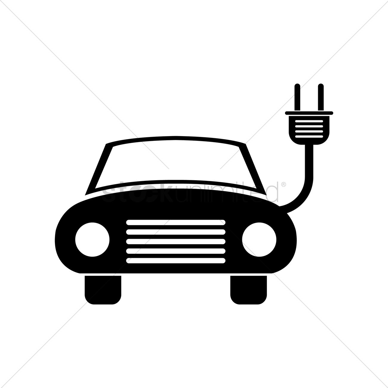 1300x1300 Silhouette Of A Car With Plug Vector Image