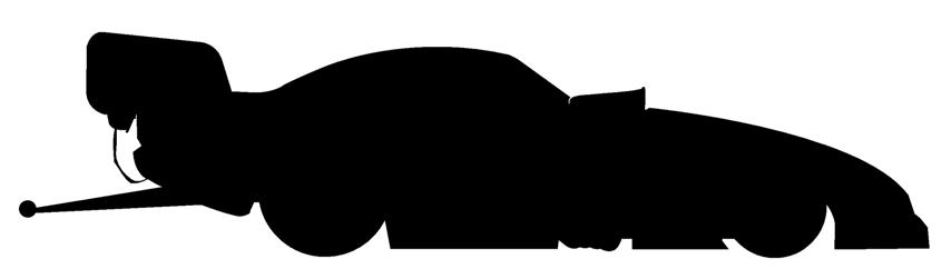 854x251 Funny Car Dragster Silhouette Decal Sticker