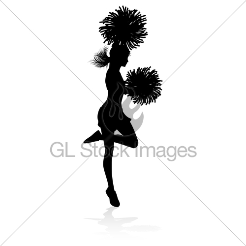 500x500 Silhouette Cheerleader Gl Stock Images