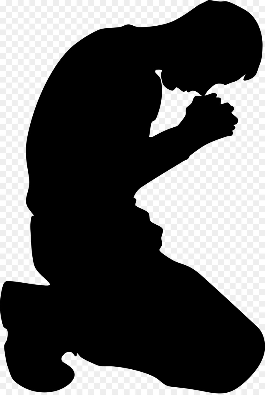 900x1340 Praying Hands Kneeling Silhouette Clip Art