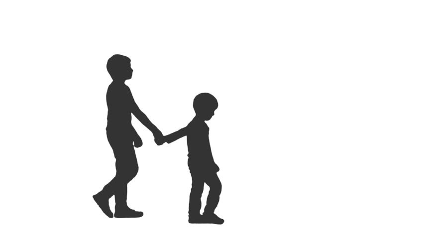 852x480 Two Children Holding Hands Silhouette