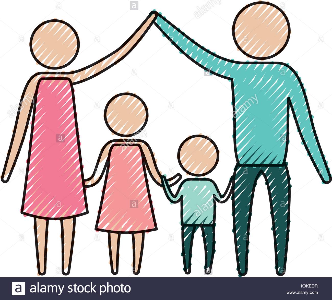 1300x1175 Color Crayon Silhouette Pictogram Parents Holding Hands Up