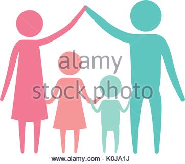 362x320 Color Silhouette Set Pictogram Parents With A Girl Holding Hands