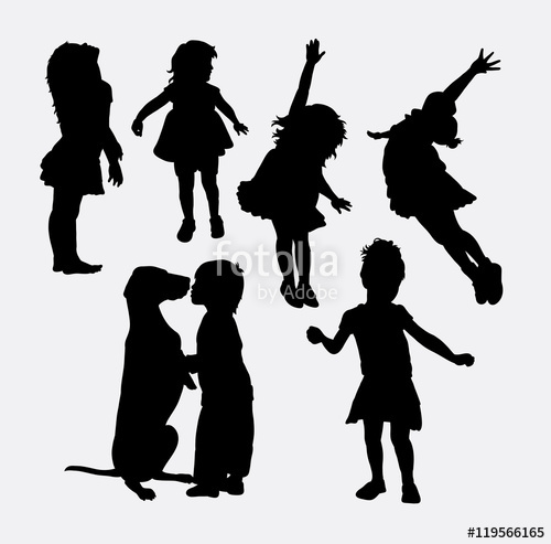 500x493 Kid Playing Activity Silhouette. Good Use For Symbol, Logo, Web