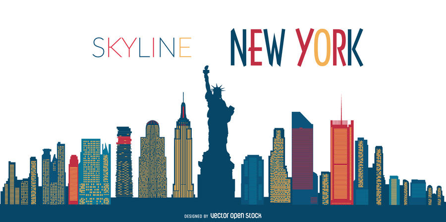 900x448 New York Skyline Silhouette