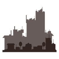 200x200 Silhouette Of Cityscape Vector Image