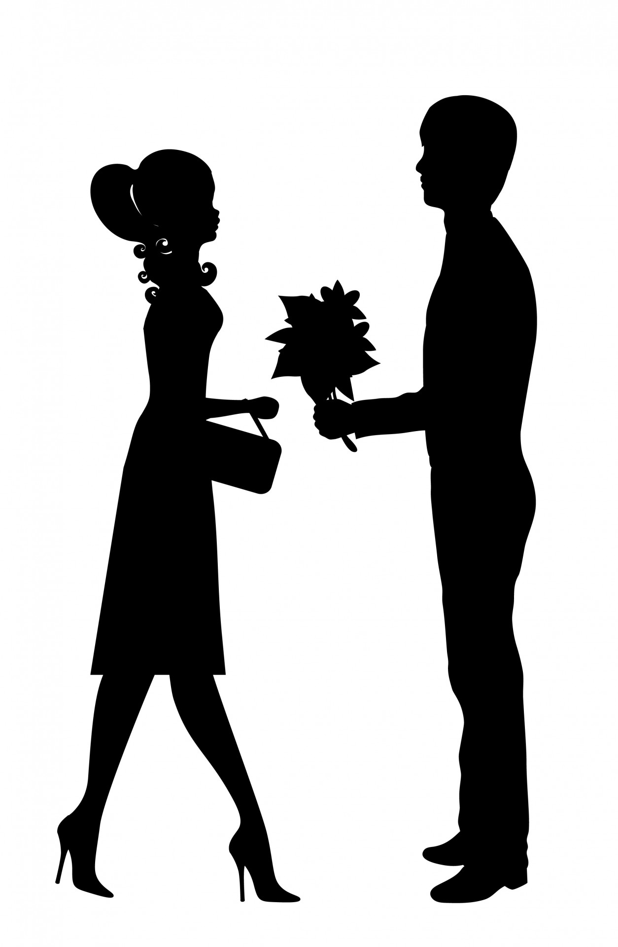 1254x1920 Romantic Young Couple Clipart Free Stock Photo