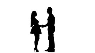 320x180 Silhouette Of Couple In Love, Love And Sensuality , White