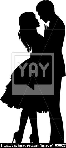 228x512 Silhouette Of Loving Couple Hugging Vector