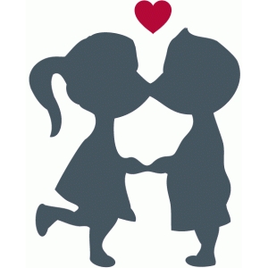 300x300 Cute Kissing Couple Silhouette Couple Silhouette, Silhouette