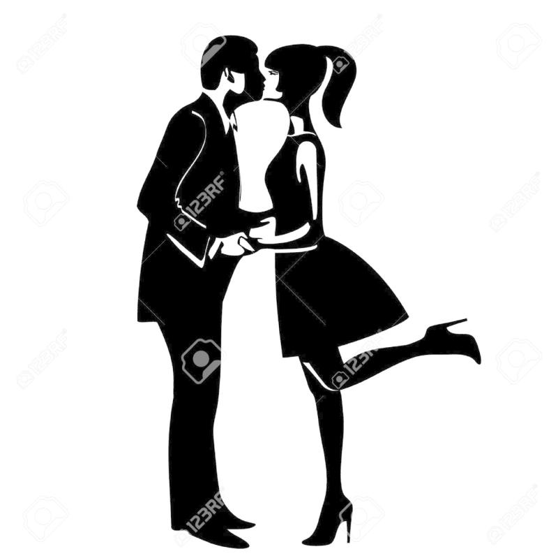 800x799 Couple Kissing Silhouette Clip Art