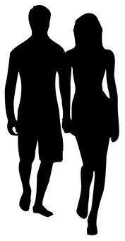 177x340 Man And Woman Silhouette Clip Art Couple Clipart Image