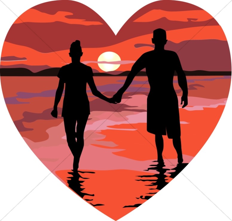 776x740 Red Sunset Heart Valentines Day Clipart