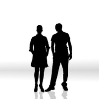 200x200 Silhouette Of Couple Running On The Beach Stock Photos