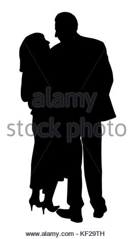 262x470 Back A Couple Man And Woman Walking Under An Umbrella Stock Vector