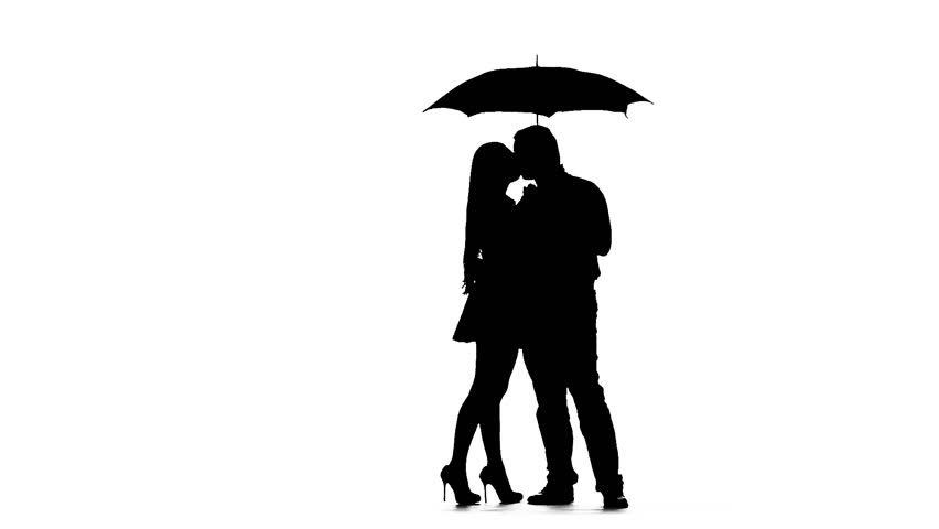 852x480 Umbrella Silhouette Standing Man