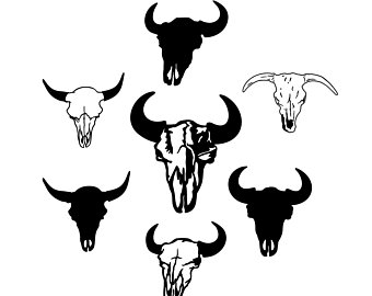 340x270 Cow Skull Svg Etsy